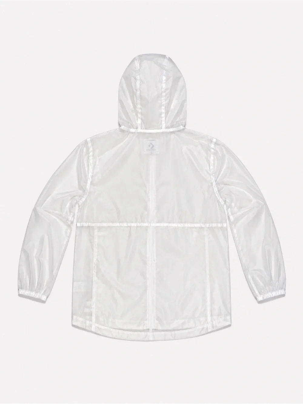 Converse Sheer White Hooded Windbreaker Jacket Youth Medium 10 NWT Rare